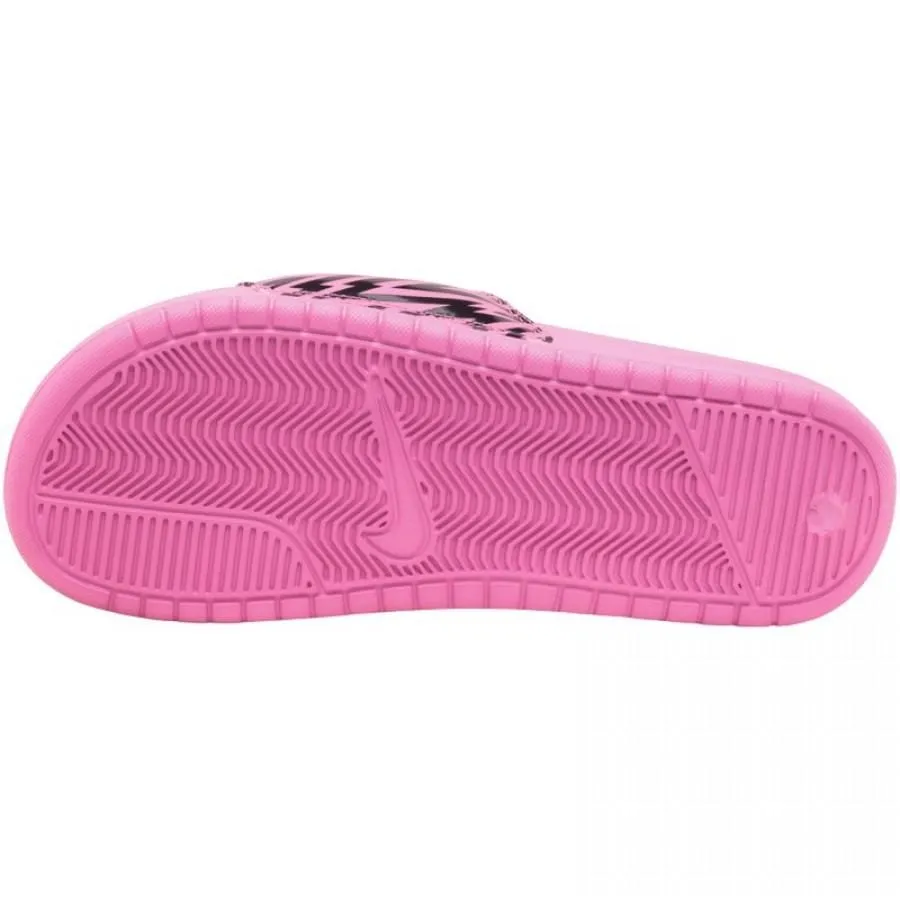 Nike Womens Benassi JDI Slide Sandals Violet-Citron-Black
