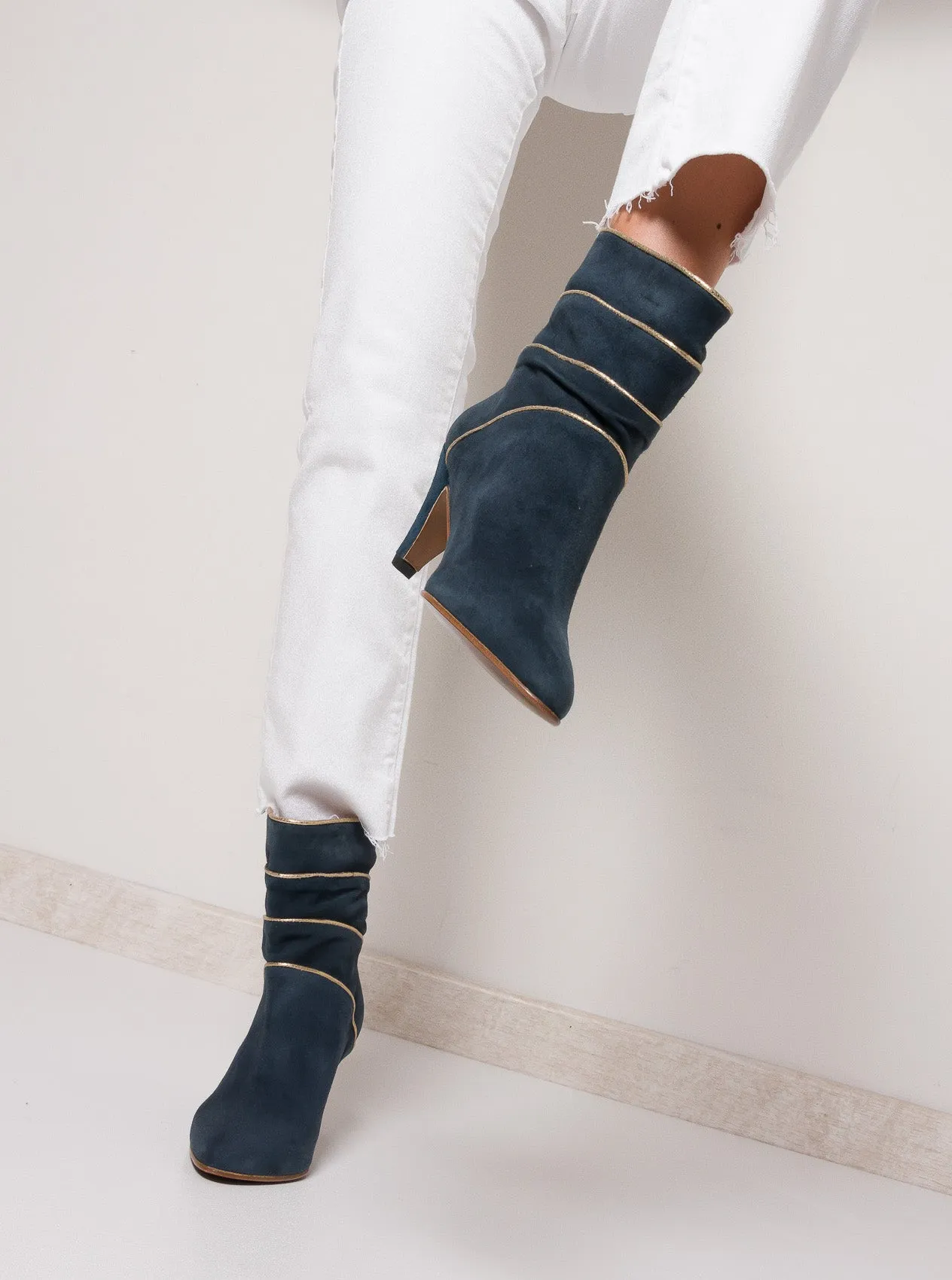 NOAH Suede Midnight Blue Pixie Boot