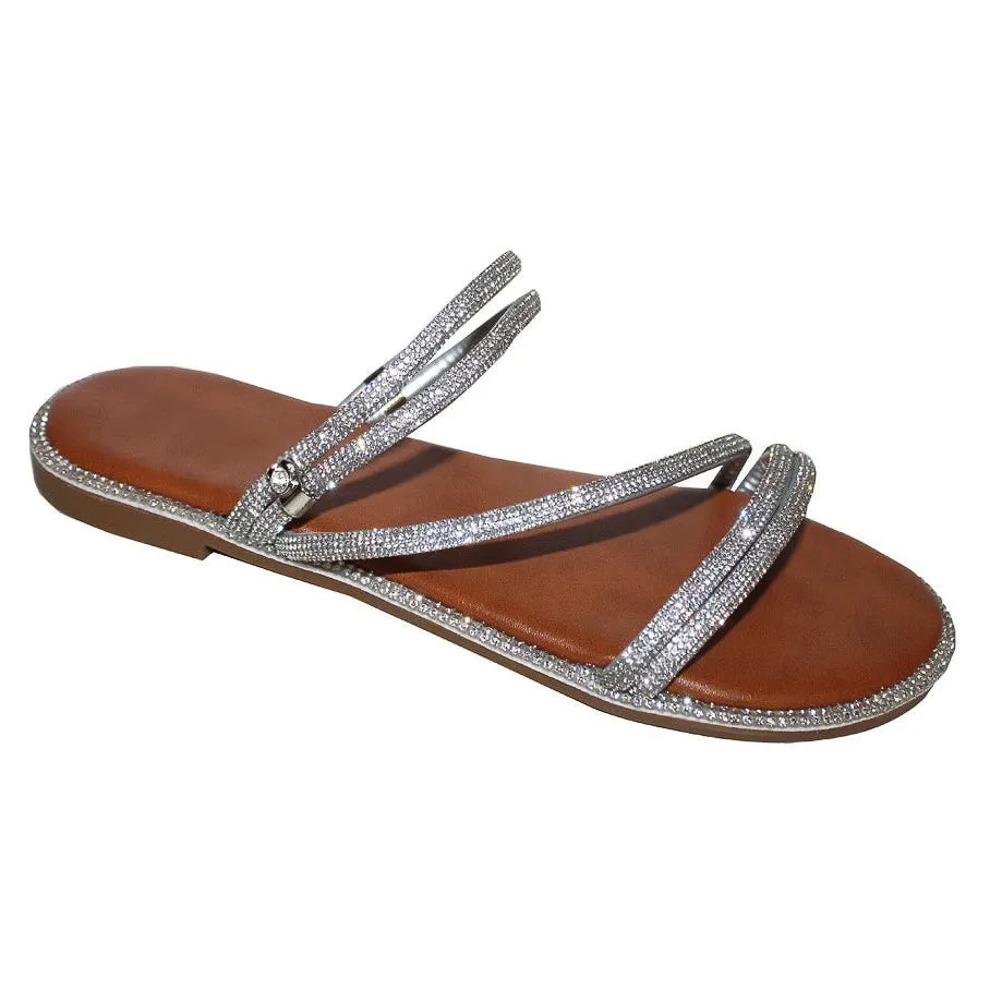 Opal - Embellished Slip On Flat Sandals