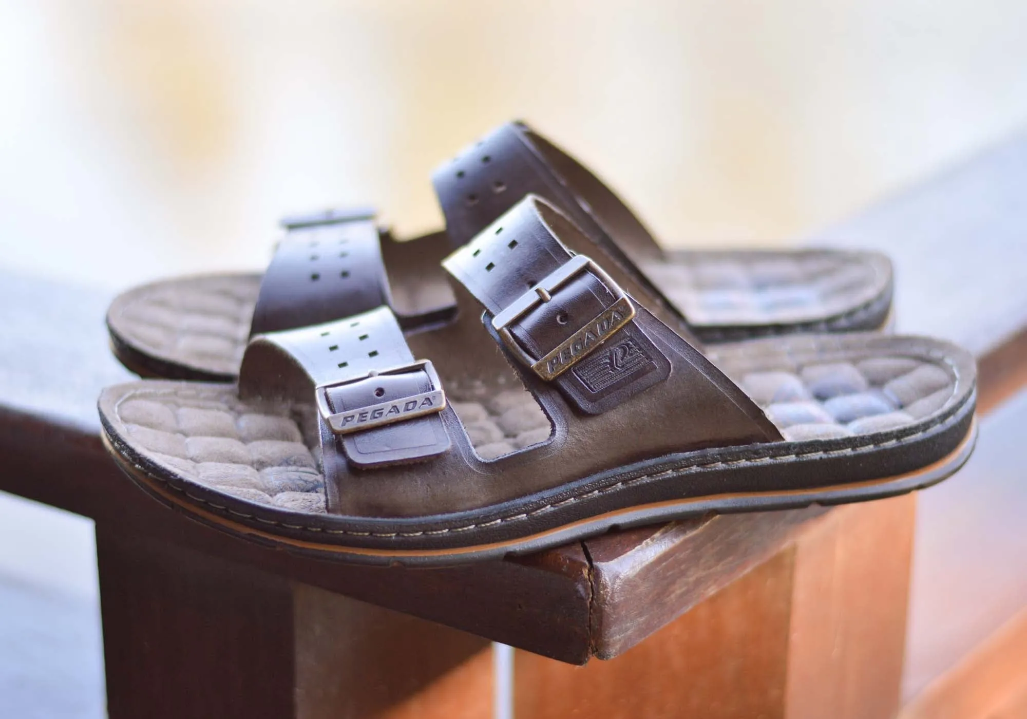 Pegada Lancester Mens Leather Comfortable Slide Sandals Made In Brazil