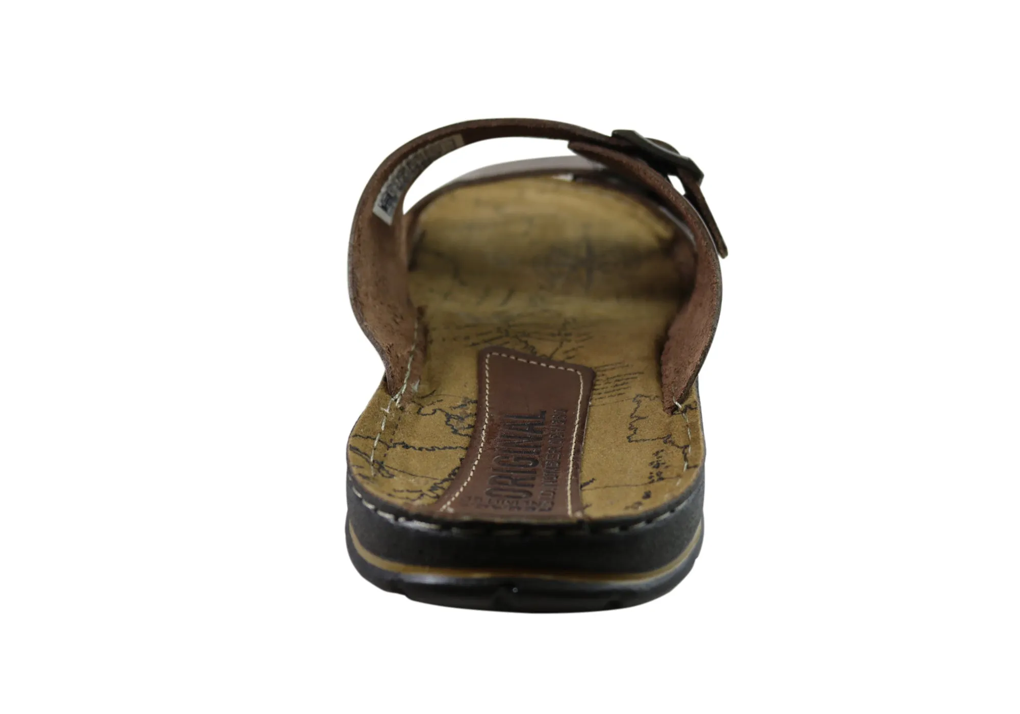 Pegada Lancester Mens Leather Comfortable Slide Sandals Made In Brazil
