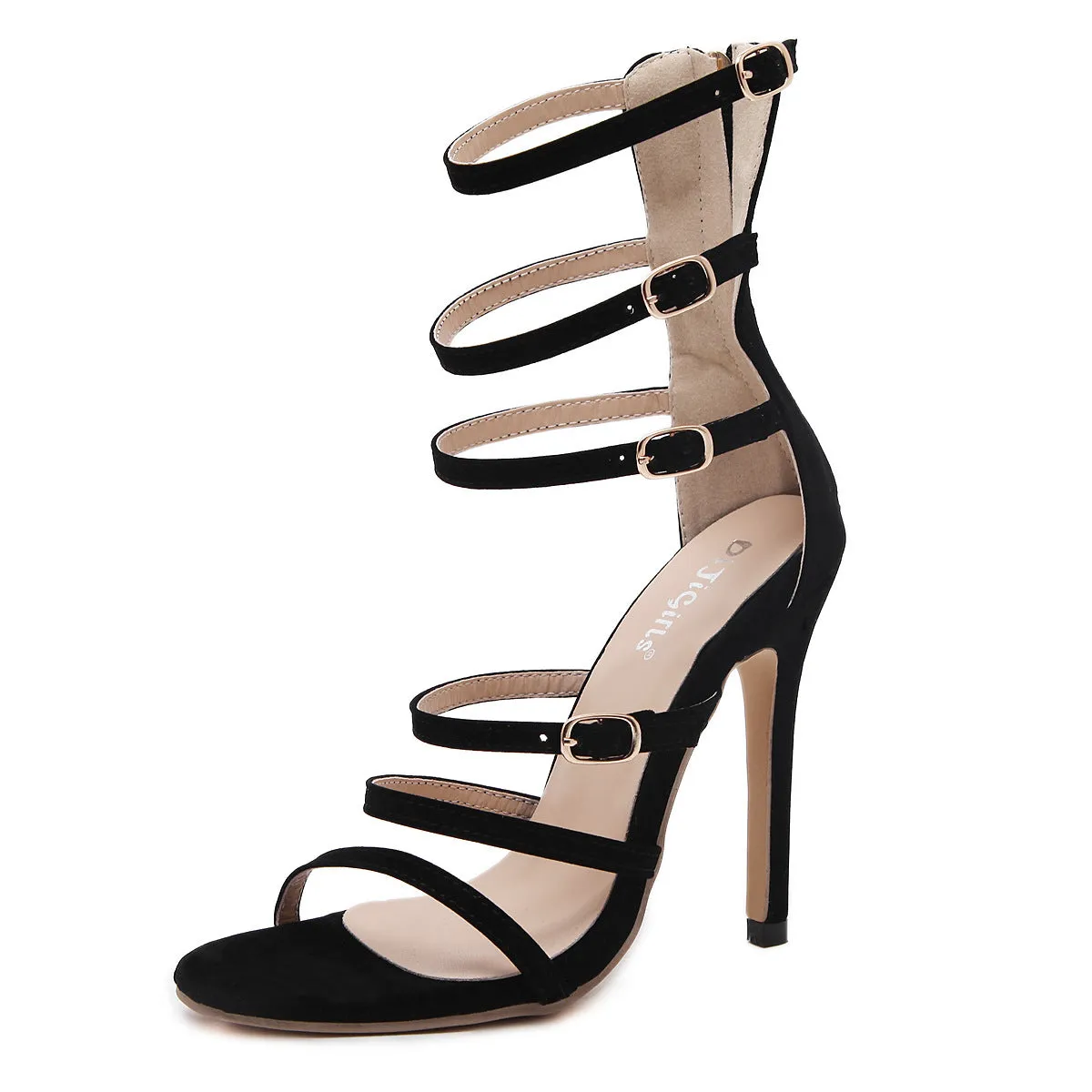 PU Peep-toe Stiletto Heel Straps High Heel Sandals