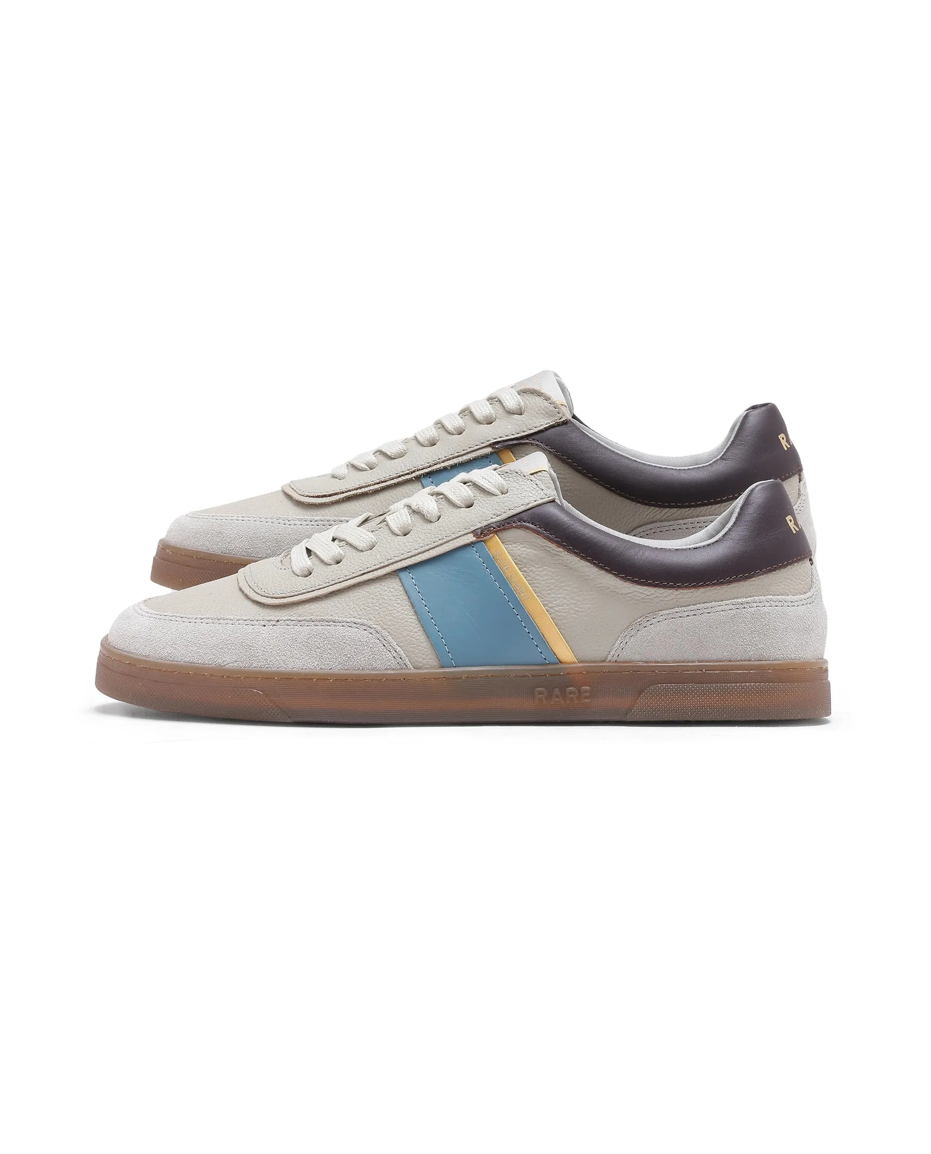 Rare Rabbit Men Kairos Pro Light Grey Premium Suede Leather Low-Top Lace-Up Sneaker Shoes
