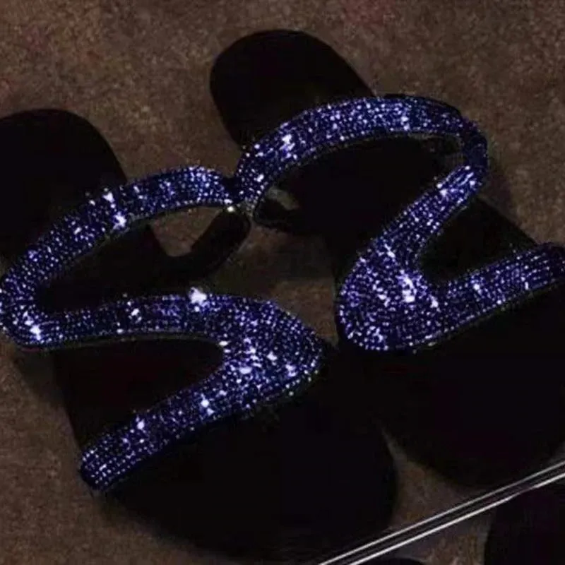 rhinestone flat sandals for women