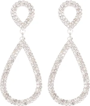 Rhinestone Teardrop Dangle Earrings Sparkly Wedding Jewelry Rhinestone Teardrop Dangle Earrings Sparkly Wedding Jewelry