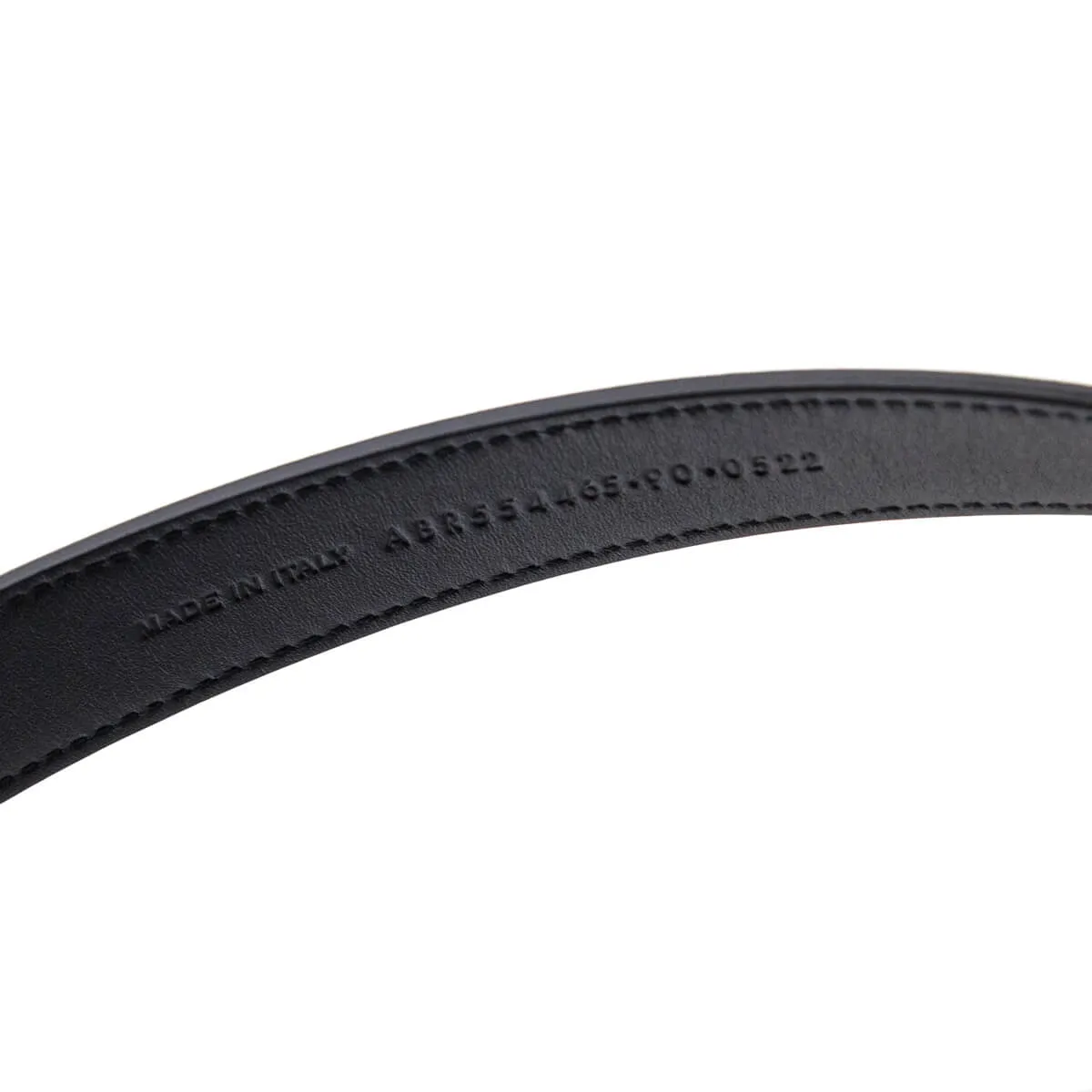 Saint Laurent Black Cassandre Thin Belt Size L