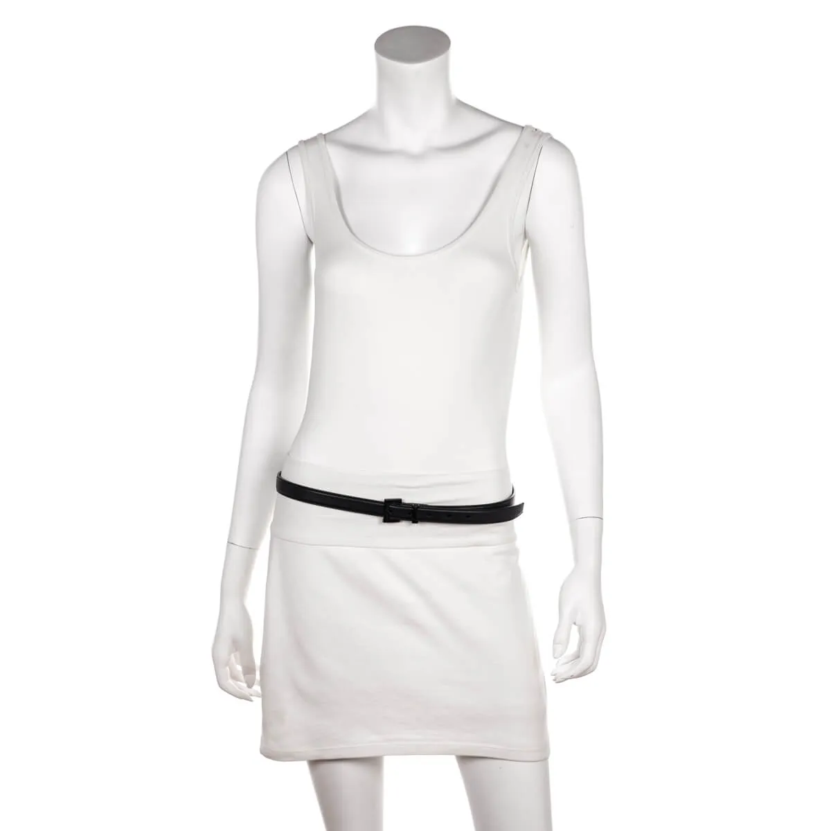 Saint Laurent Black Cassandre Thin Belt Size L