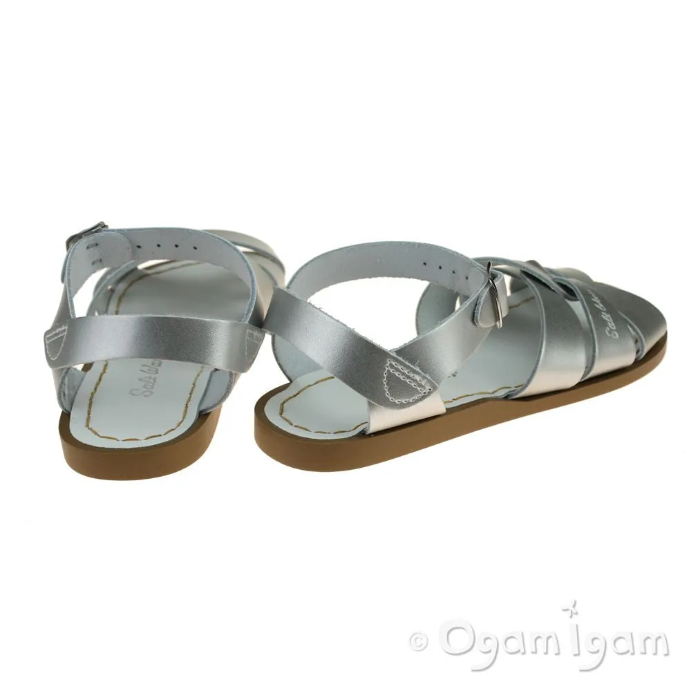 Salt-Water Original Girls Silver Sandal