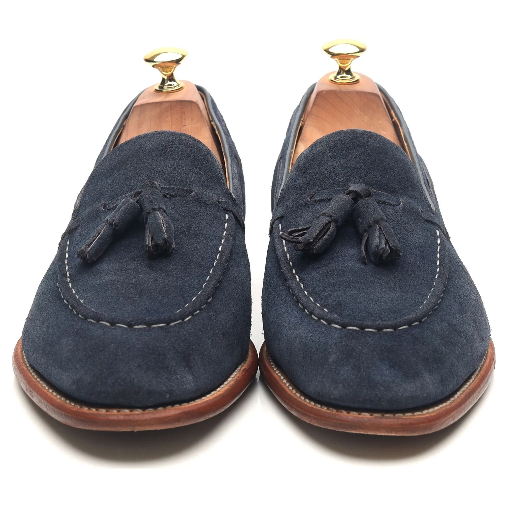 'Scottie' Navy Blue Leather Tassel Loafers UK 10 E