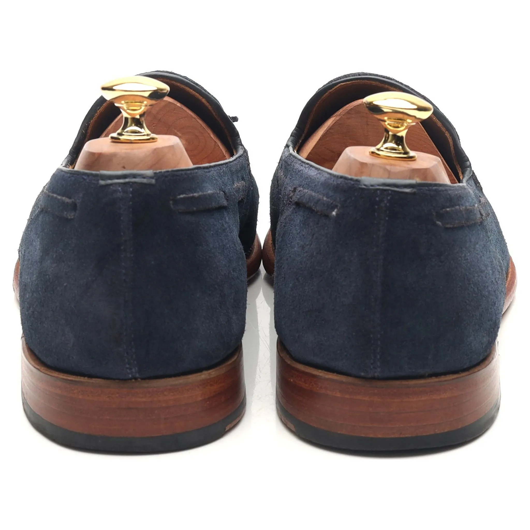 'Scottie' Navy Blue Leather Tassel Loafers UK 10 E