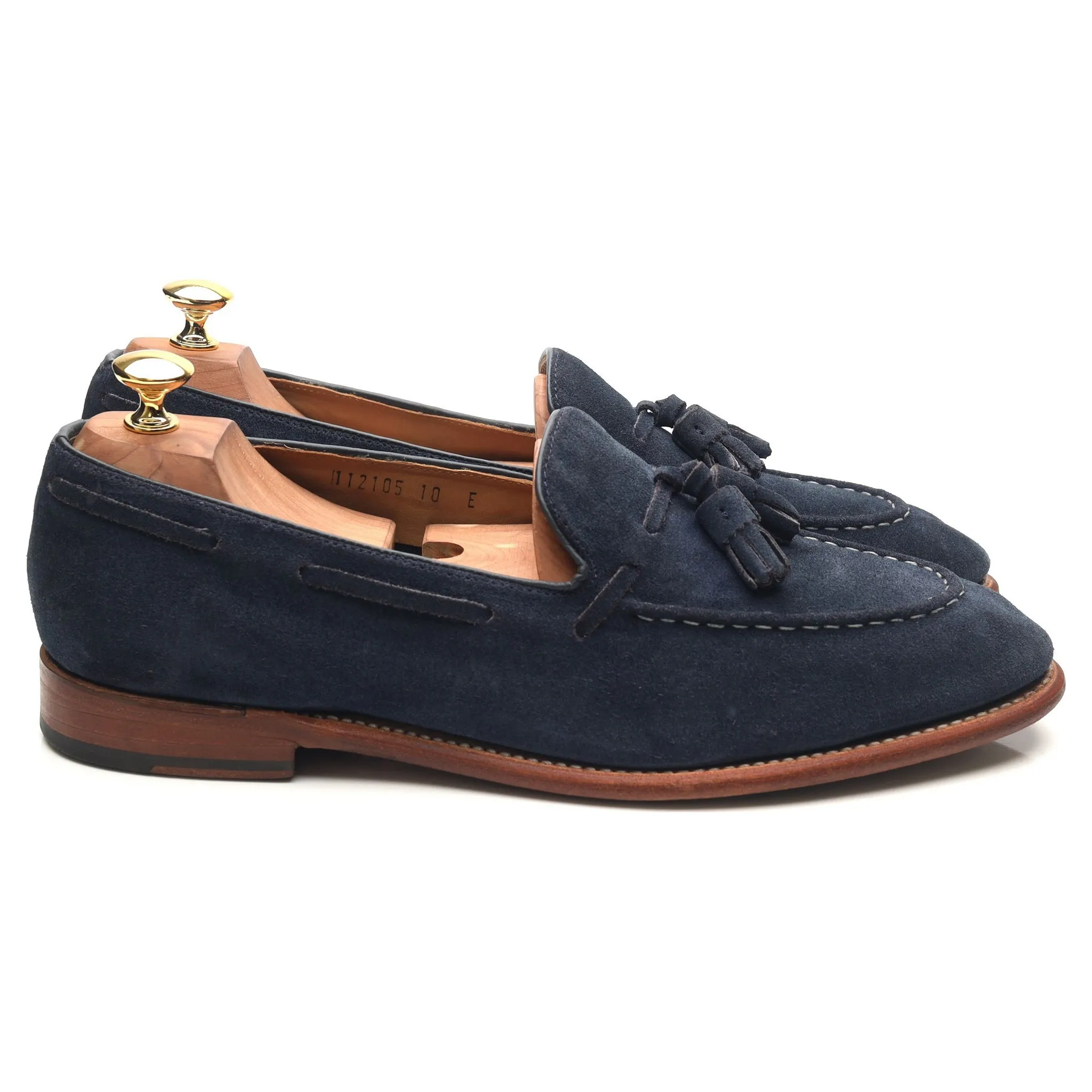 'Scottie' Navy Blue Leather Tassel Loafers UK 10 E