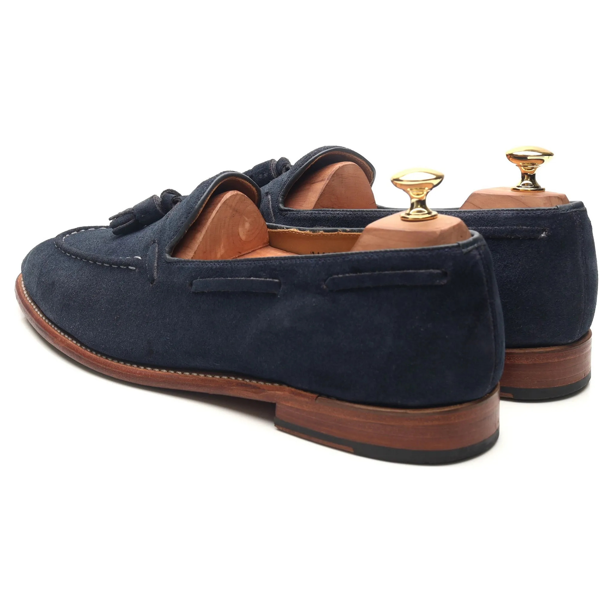 'Scottie' Navy Blue Leather Tassel Loafers UK 10 E