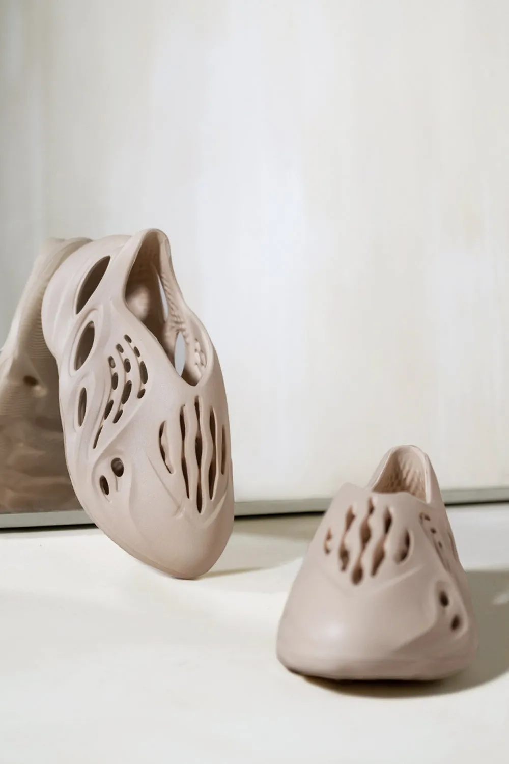 SERENA CUT OUT DETAIL SLIP ON RUBBER TRAINERS IN SAND BEIGE