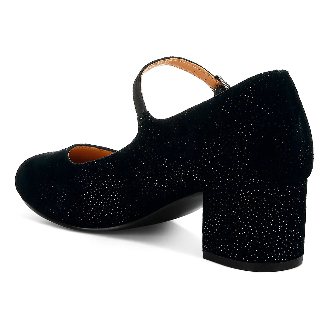 Shimmer Suede Mary Jane Sandals