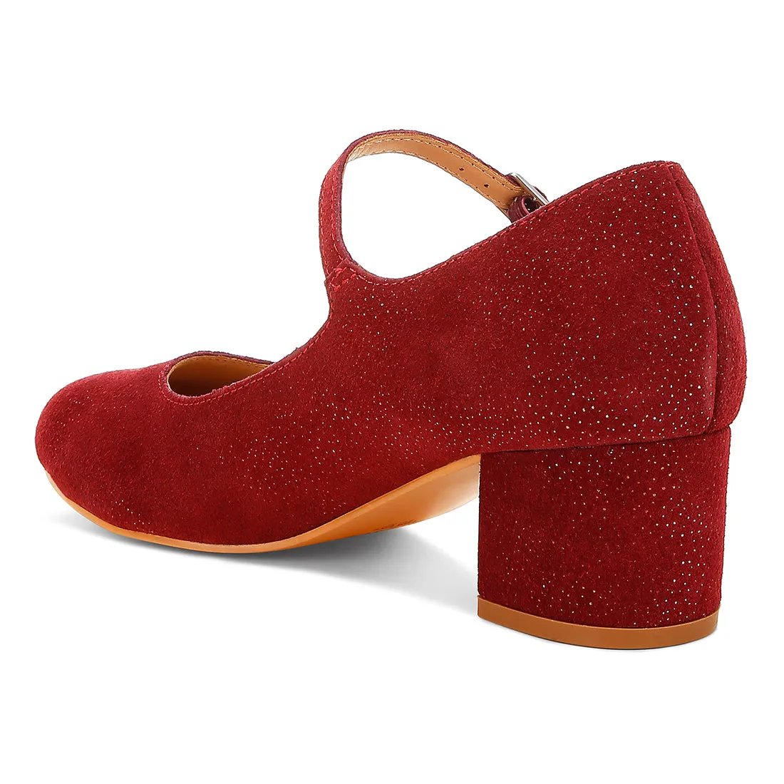 Shimmer Suede Mary Jane Sandals