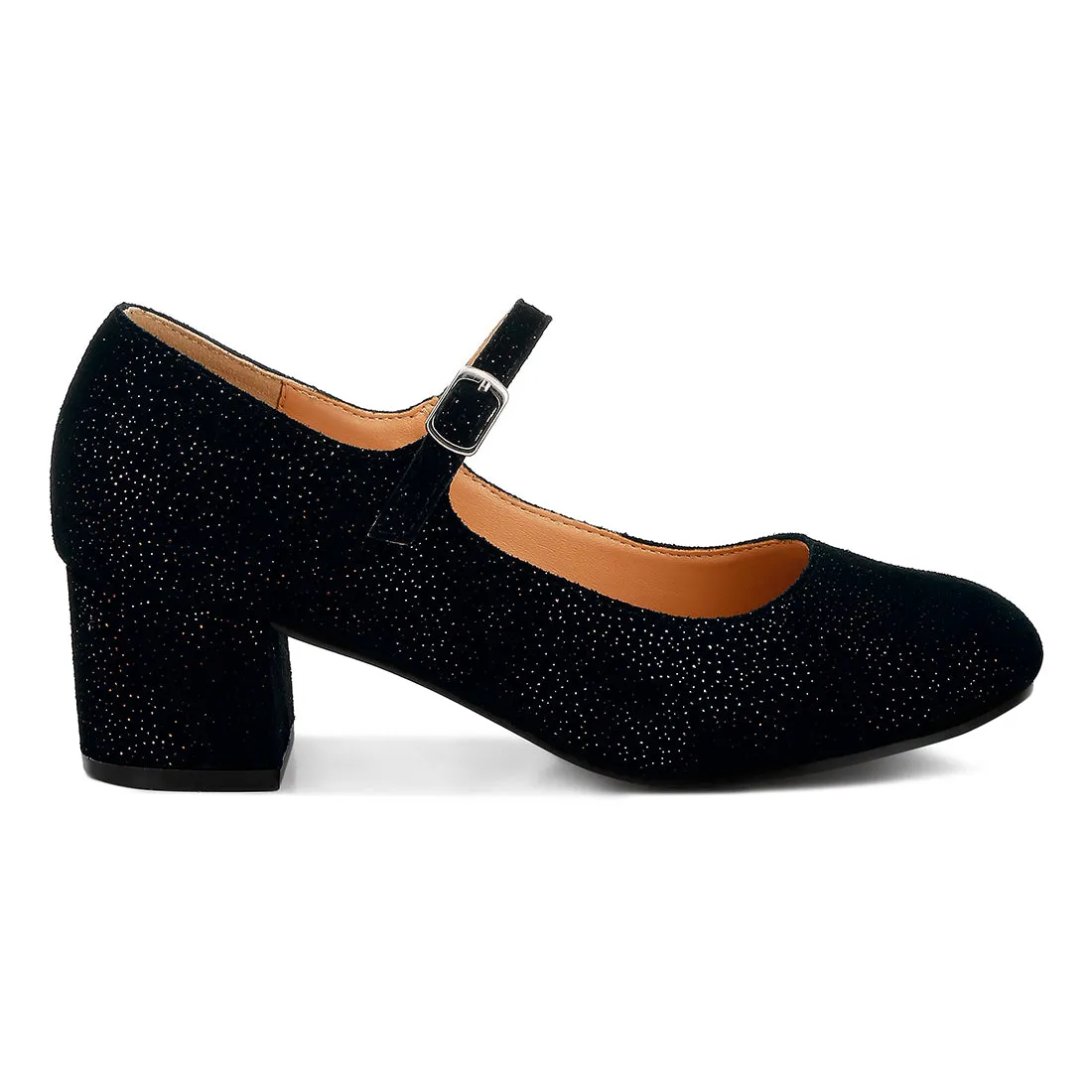 Shimmer Suede Mary Jane Sandals