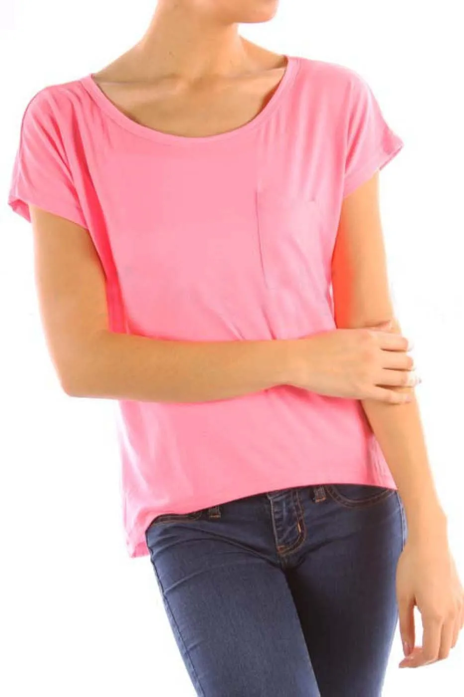 Short Sleeve Hi-Low Boyfriend T-Shirt