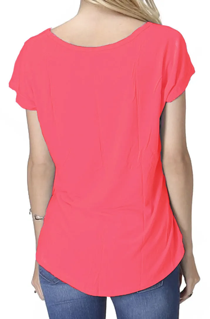 Short Sleeve Hi-Low Boyfriend T-Shirt