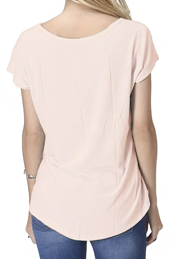 Short Sleeve Hi-Low Boyfriend T-Shirt