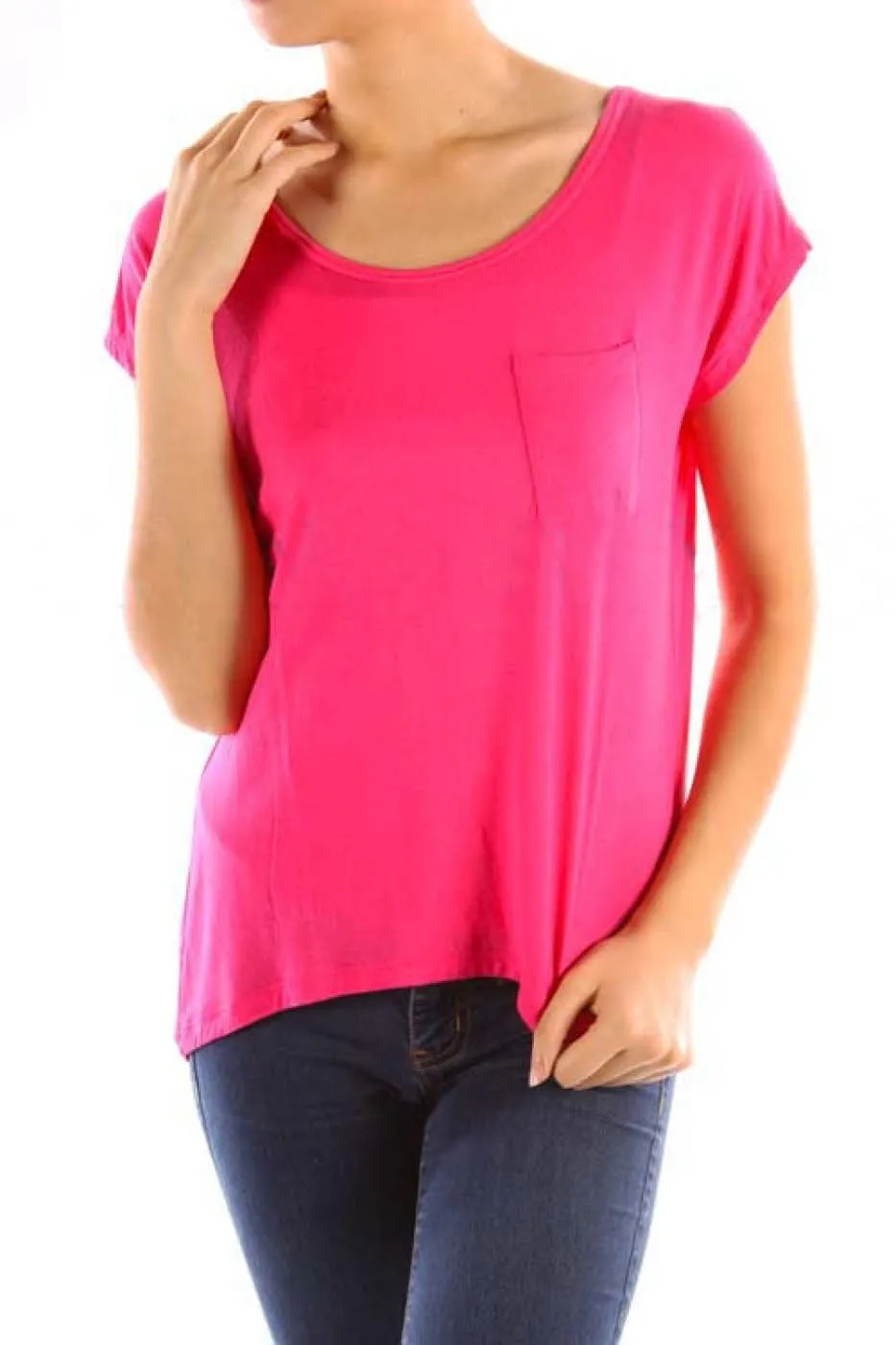 Short Sleeve Hi-Low Boyfriend T-Shirt