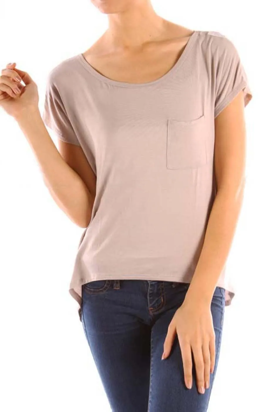 Short Sleeve Hi-Low Boyfriend T-Shirt