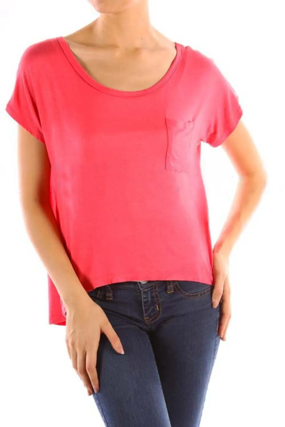 Short Sleeve Hi-Low Boyfriend T-Shirt
