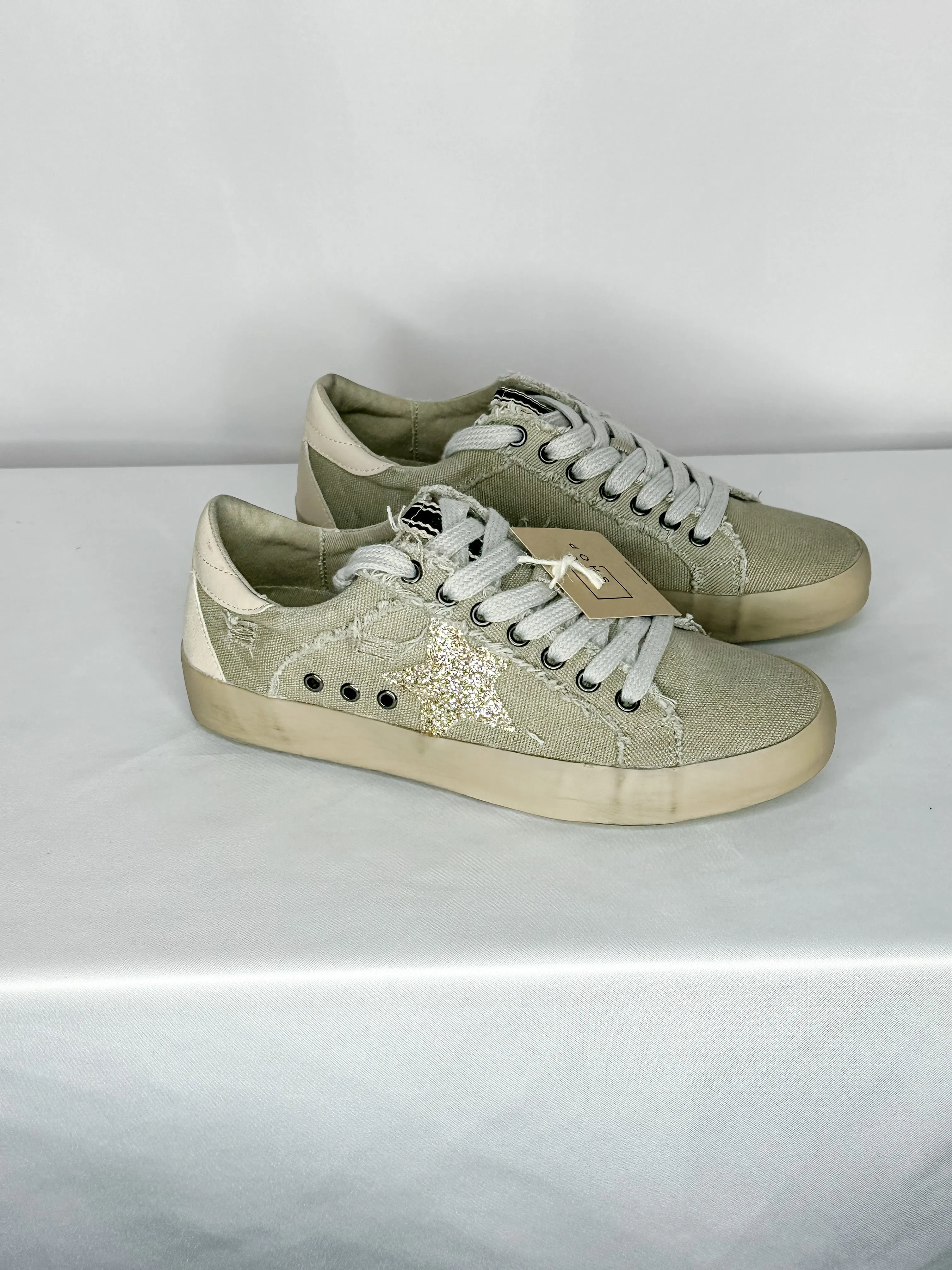 Shu Shop Paula Taupe Canvas Sneaker