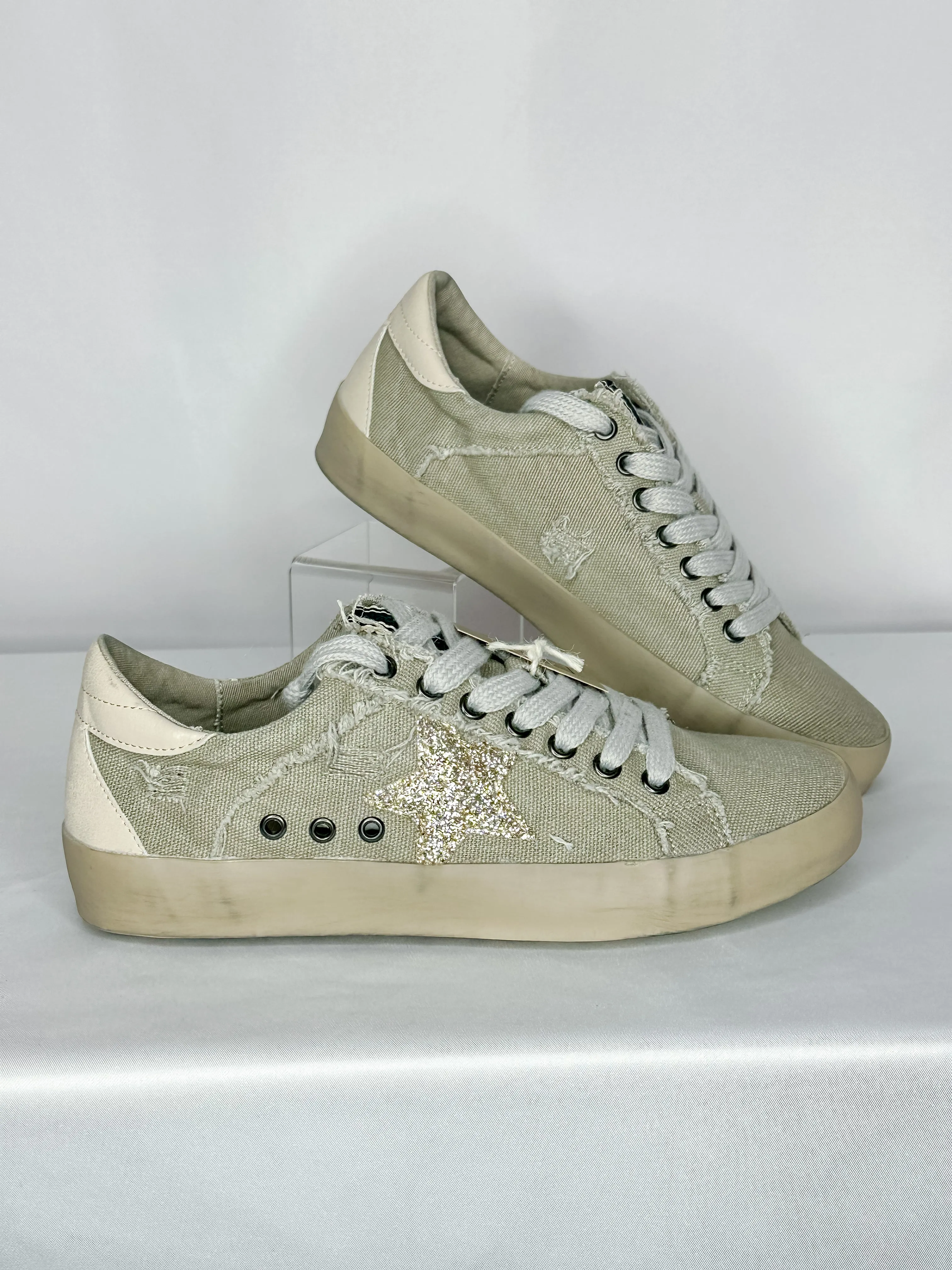Shu Shop Paula Taupe Canvas Sneaker