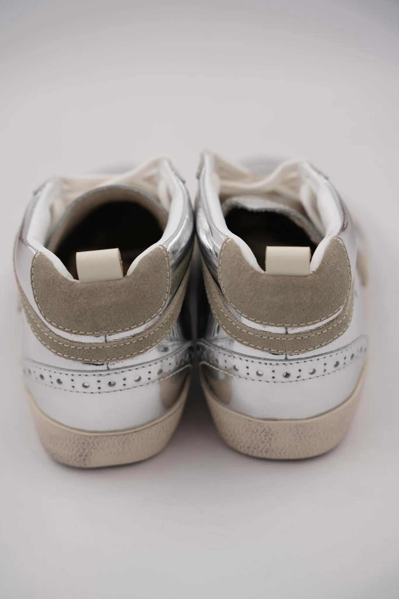 Silver Mid Star Sneakers