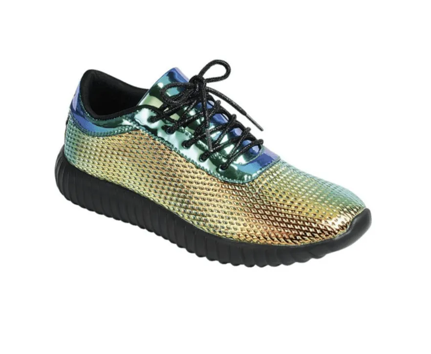 Sneakers Fashion Gym Style Gold & Green