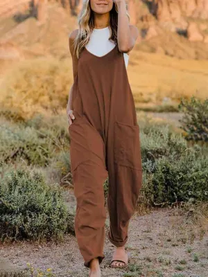 Spaghetti Strap V-Neck Summer Overalls
