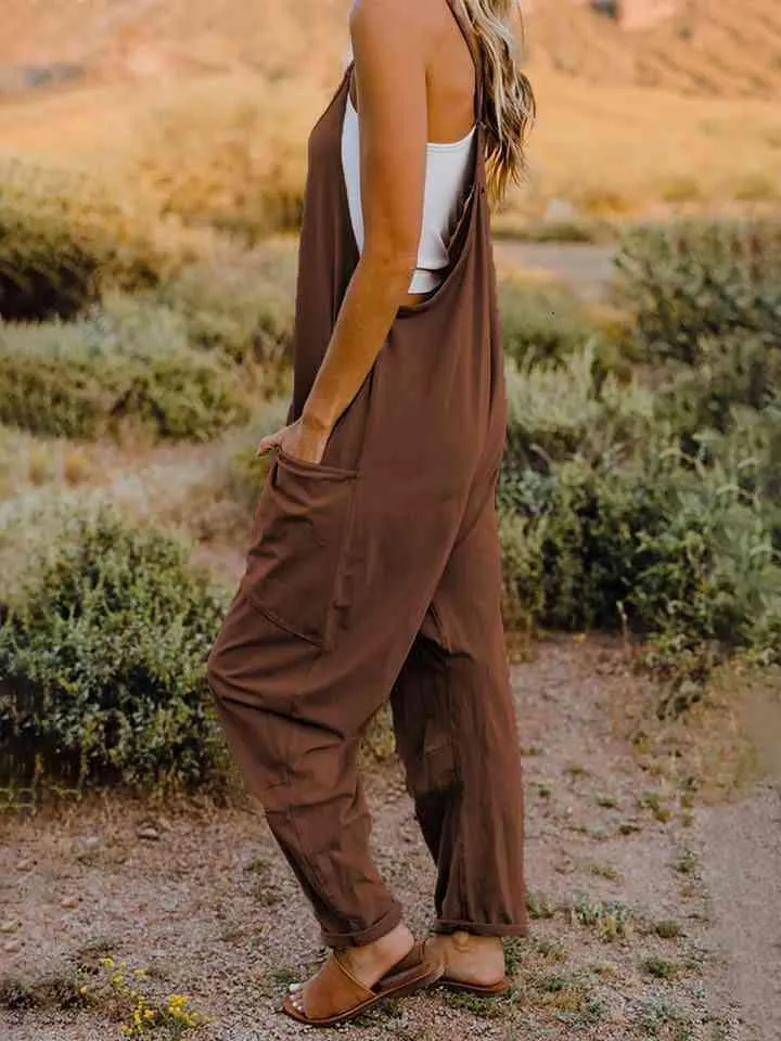 Spaghetti Strap V-Neck Summer Overalls