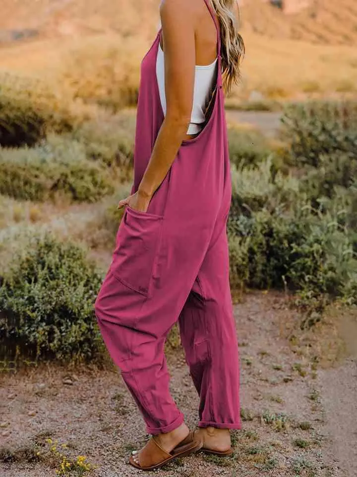 Spaghetti Strap V-Neck Summer Overalls