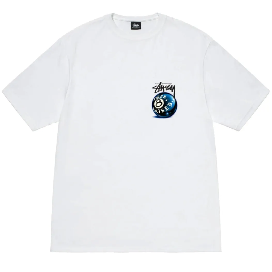 Stussy x Born x Raised 8 Ball Tee White