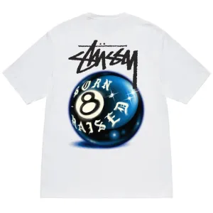 Stussy x Born x Raised 8 Ball Tee White
