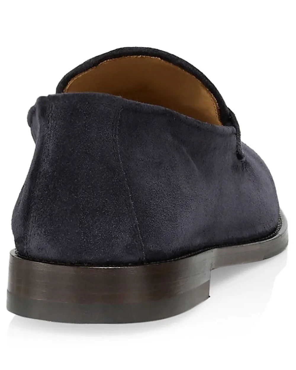 Suede Penny Loafer in Navy