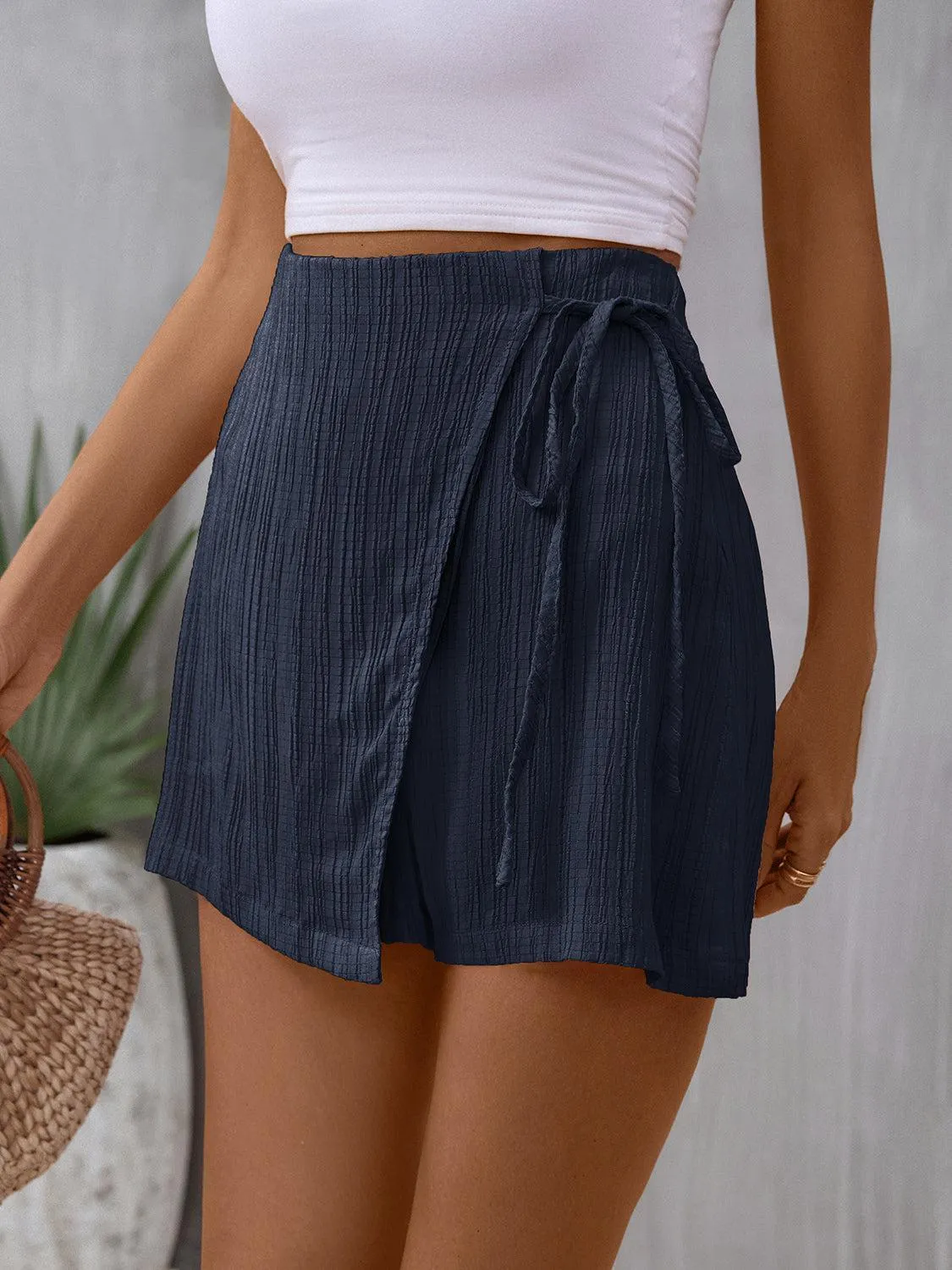 Summer Trend Tied High Waist Mini Skort