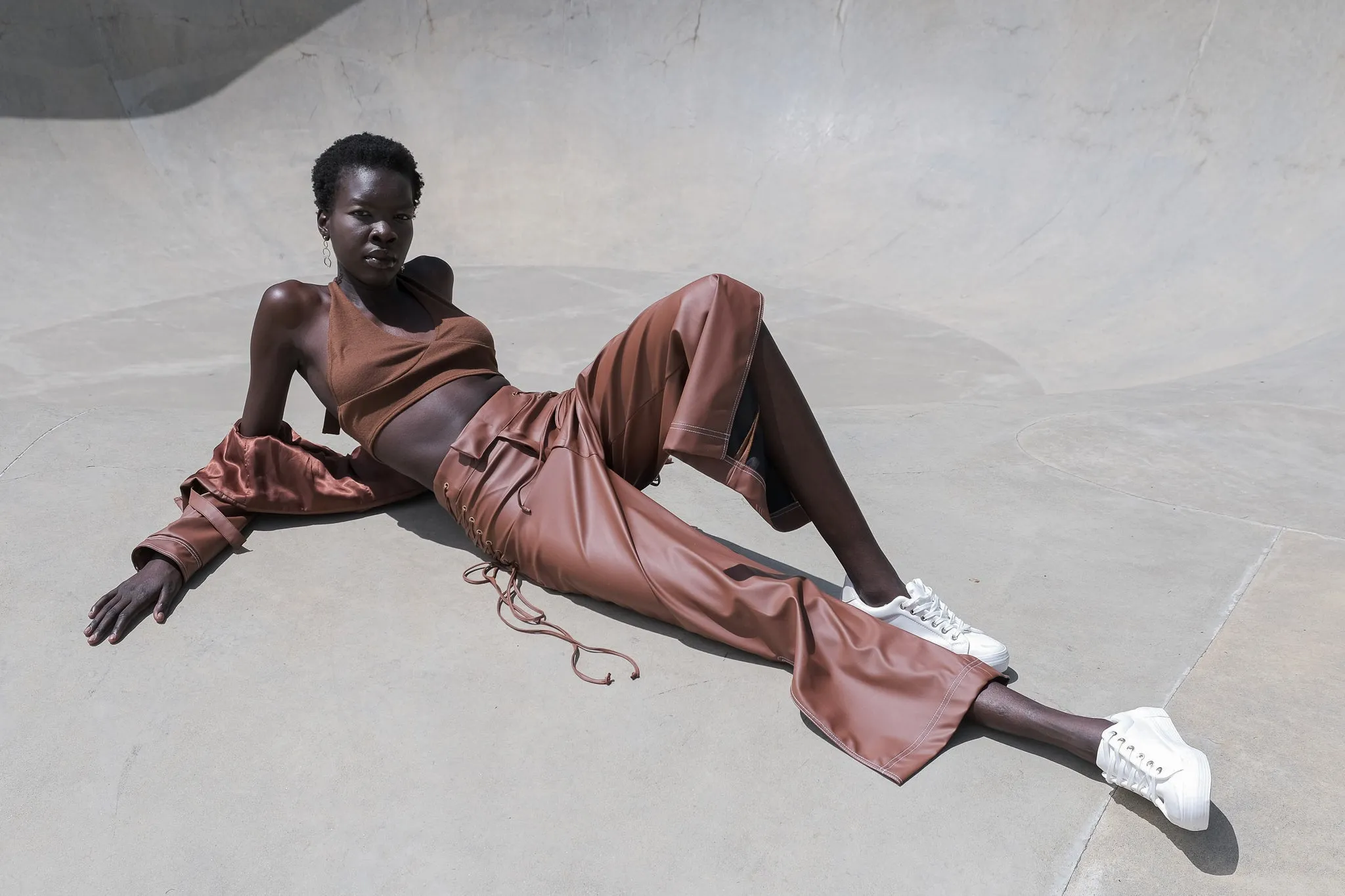 Sustainable High-rise Vegan Leather Pants