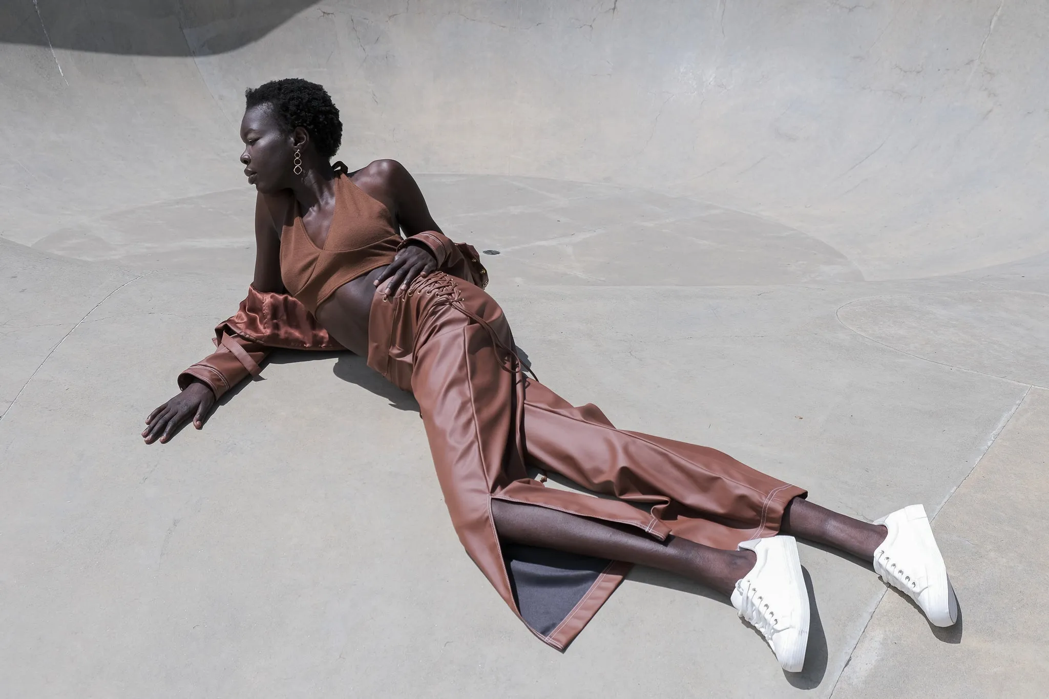 Sustainable High-rise Vegan Leather Pants