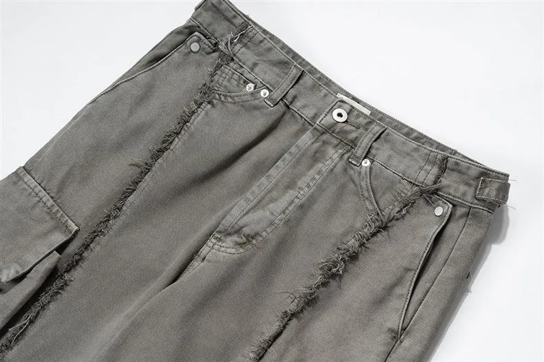 trendy black wide leg cargo pants