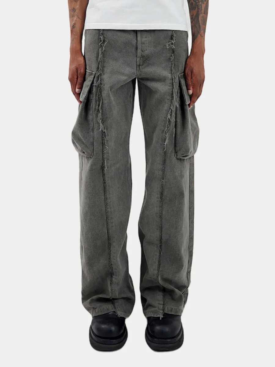trendy black wide leg cargo pants
