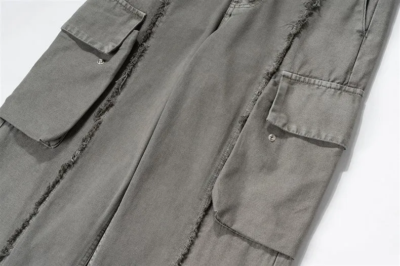 trendy black wide leg cargo pants
