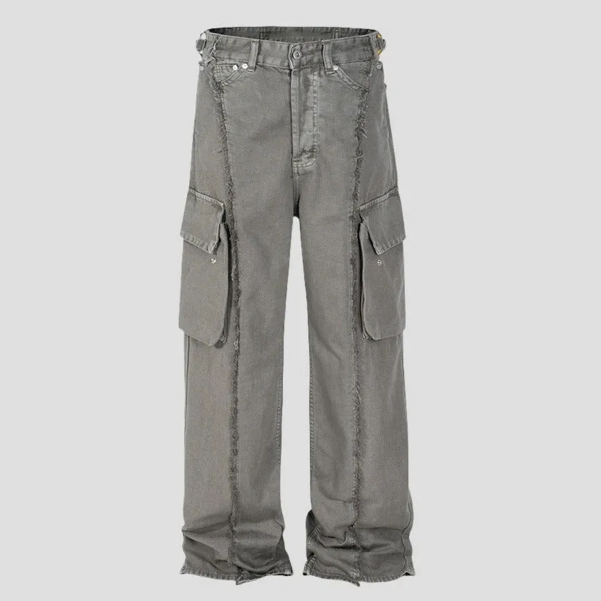 trendy black wide leg cargo pants