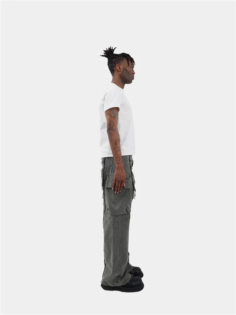 trendy black wide leg cargo pants