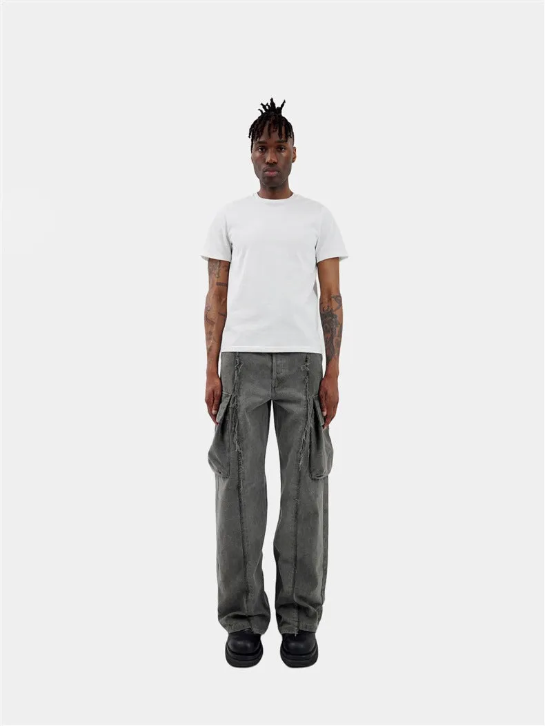trendy black wide leg cargo pants