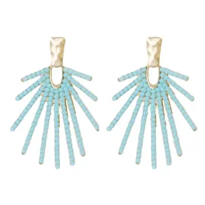 Turquoise Sunburst Drop Earrings