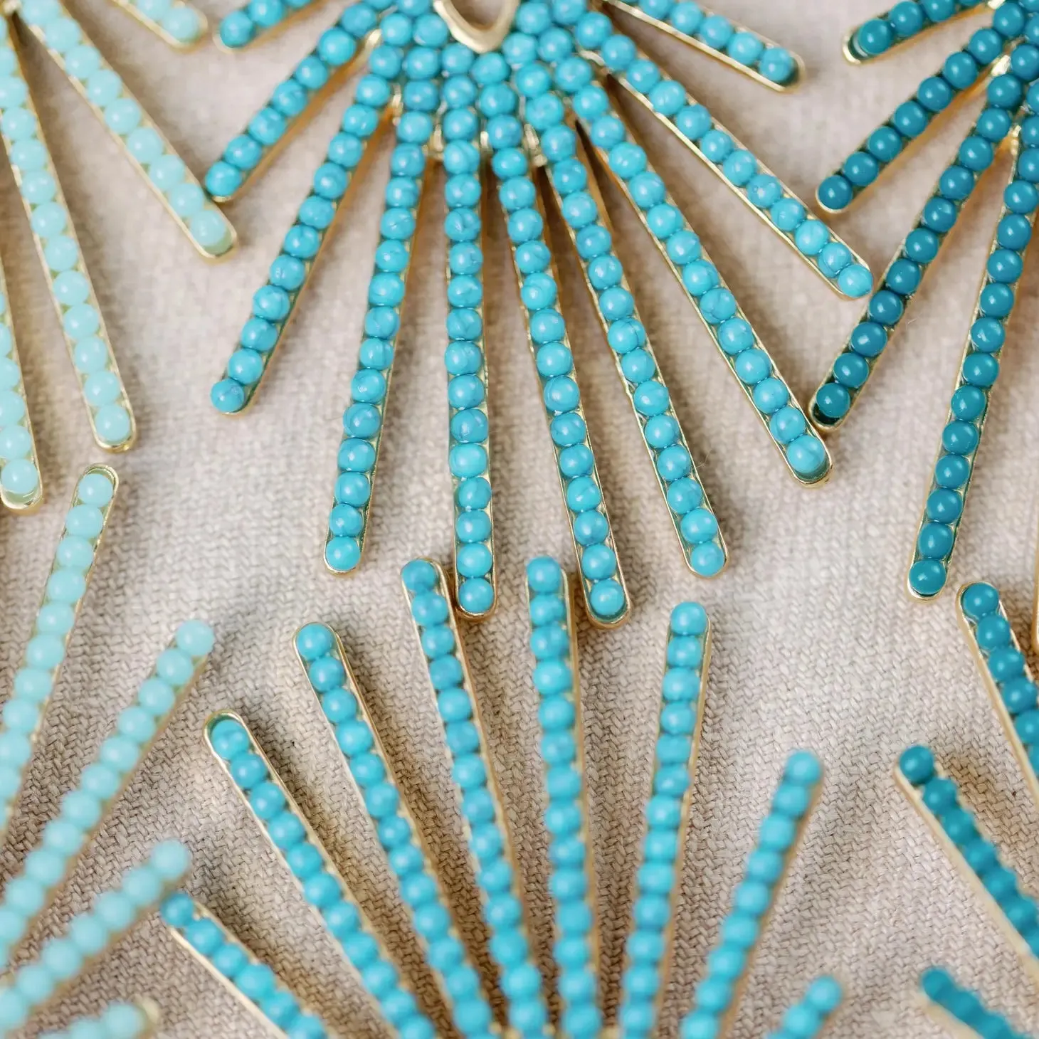 Turquoise Sunburst Drop Earrings