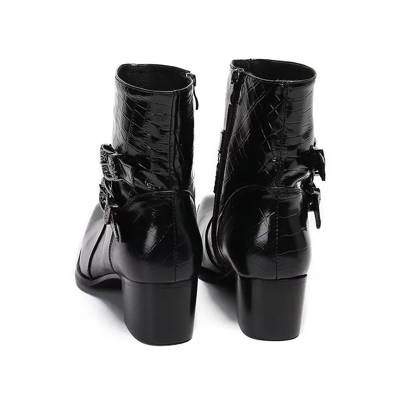 Veltique Croc-Zip Dress Boots