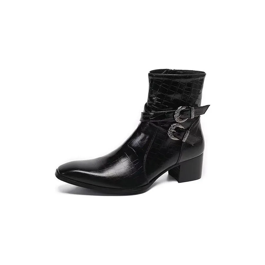 Veltique Croc-Zip Dress Boots