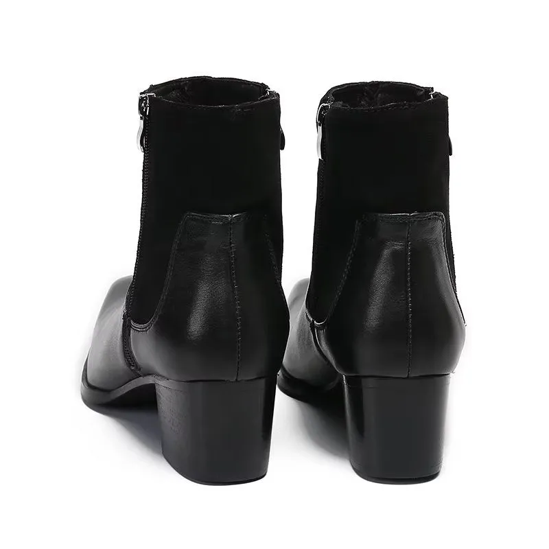 Veltique Croc-Zip Dress Boots